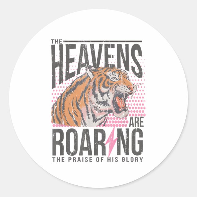 The Heavens Are Roaring, Psalm 19_1 Bible Verse  Classic Round Sticker (Front)