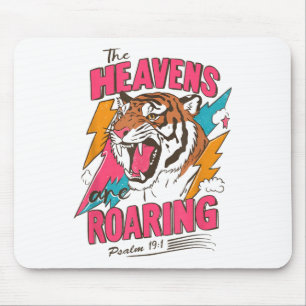 The Heavens Are Roaring Psalm 19_1, Retro Tiger Gr Mouse Pad