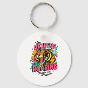 The Heavens Are Roaring Psalm 19_1 Tiger Christian Keychain