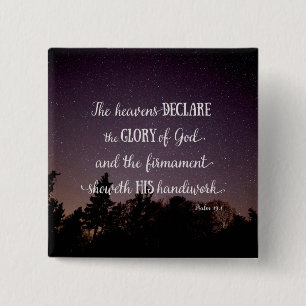 The Heavens Declare the Glory of God 2 Inch Square Button