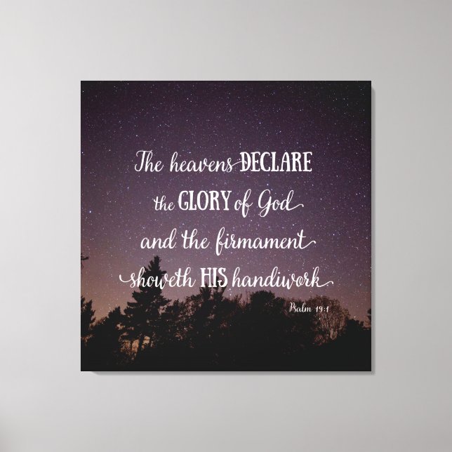 The Heavens Declare the Glory of God Canvas Print (Front)