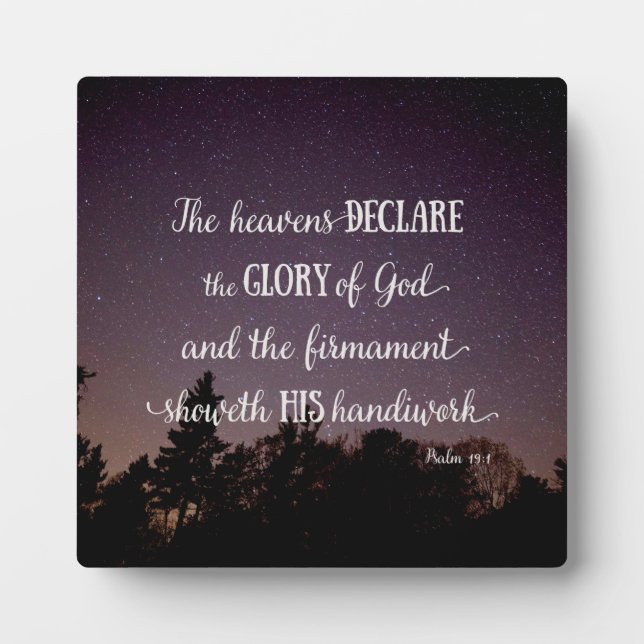 The Heavens Declare the Glory of God Plaque (Front)