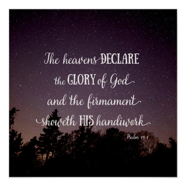 The Heavens Declare the Glory of God Poster (Front)
