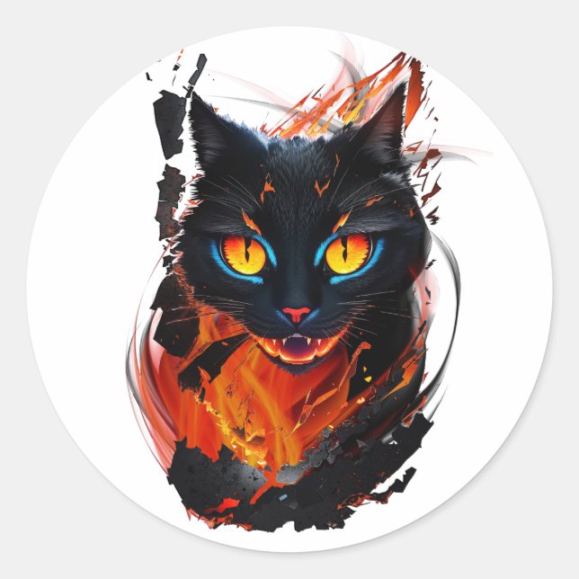 The Hell Cat Classic Round Sticker (Front)