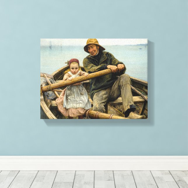 The Helping Hand, 1881 by Emile Renouf Canvas Print (Insitu(Wood Floor))
