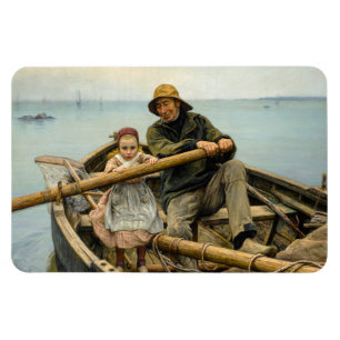 The Helping Hand, 1881 by Emile Renouf Magnet