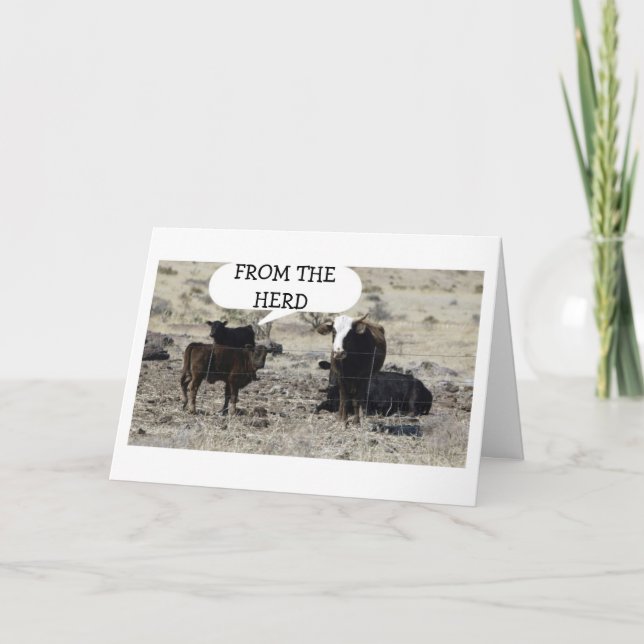 THE "HERD" HAD "HEARD" IT IS YOUR BIRTHDAY-GROUP CARD (Front)