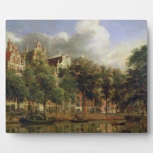 The Herengracht, Amsterdam (oil on panel) Plaque