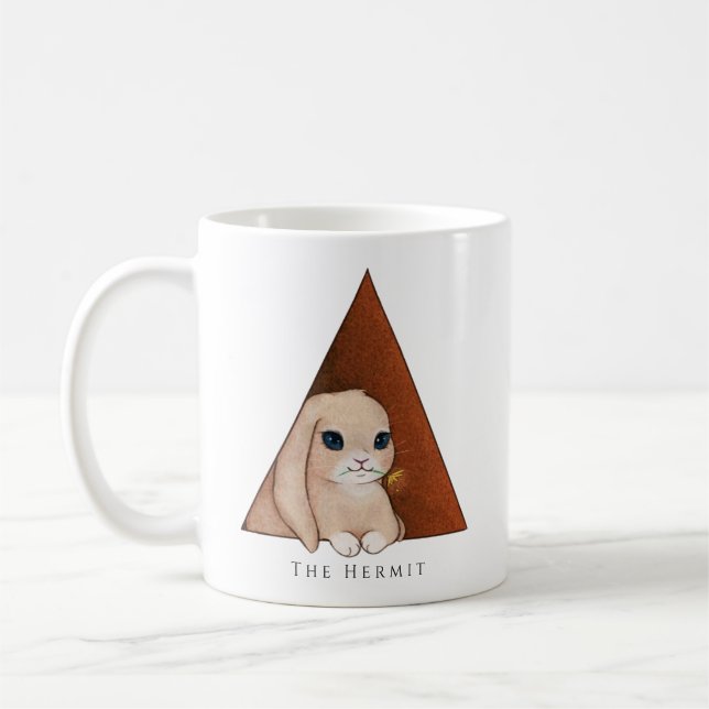 "The Hermit" Bunny Coffee Mug (Left)