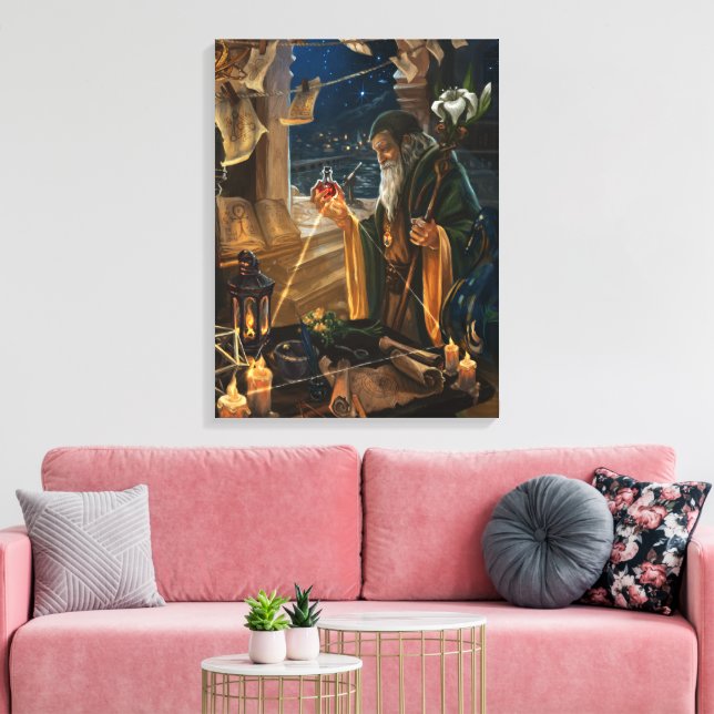 The Hermit card illustration - alchemy art Canvas Print (Insitu(LivingRoom))
