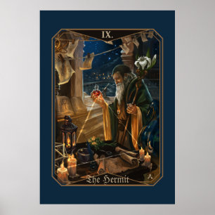 The Hermit tarot card -  fantasy alchemy art Poster