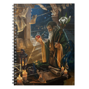 The Hermit Tarot card - fantasy magic art Notebook