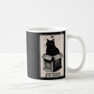 The Hermit Tarot Card Mystic Cat In Box Funny Cat Coffee Mug