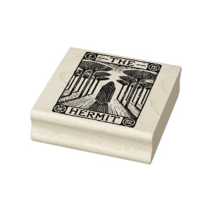 The Hermit Tarot Card                              Rubber Stamp
