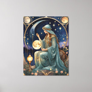 the hermit tarot painting inspired original canvas print