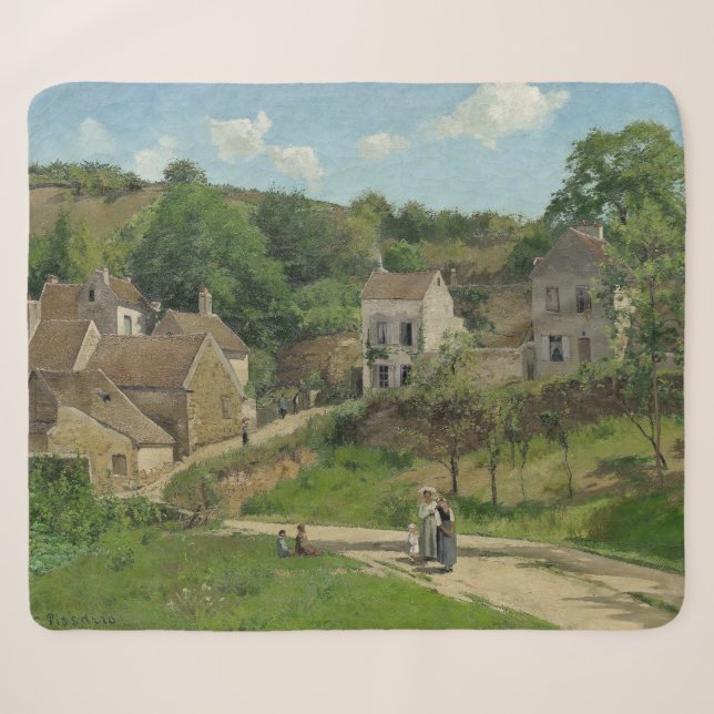 The Hermitage at Pontoise  Camille Pissarro    Sherpa Blanket (Front (Horizontal))