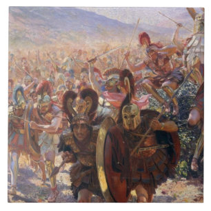 The Heros of the Battle of Marathon (Rochegrosse) Tile