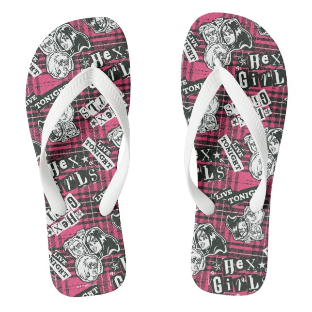 The Hex Girls Punk Plaid Pattern Flip Flops (Footbed)