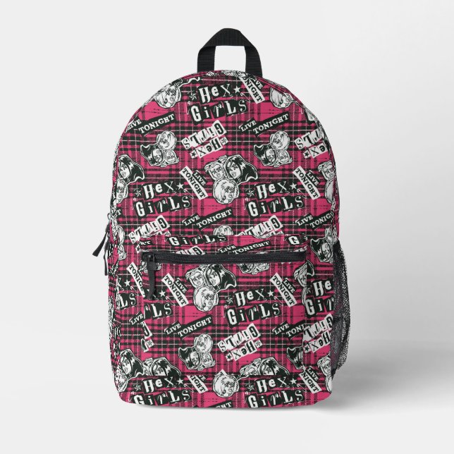 The Hex Girls Punk Plaid Pattern Printed Backpack (Front)