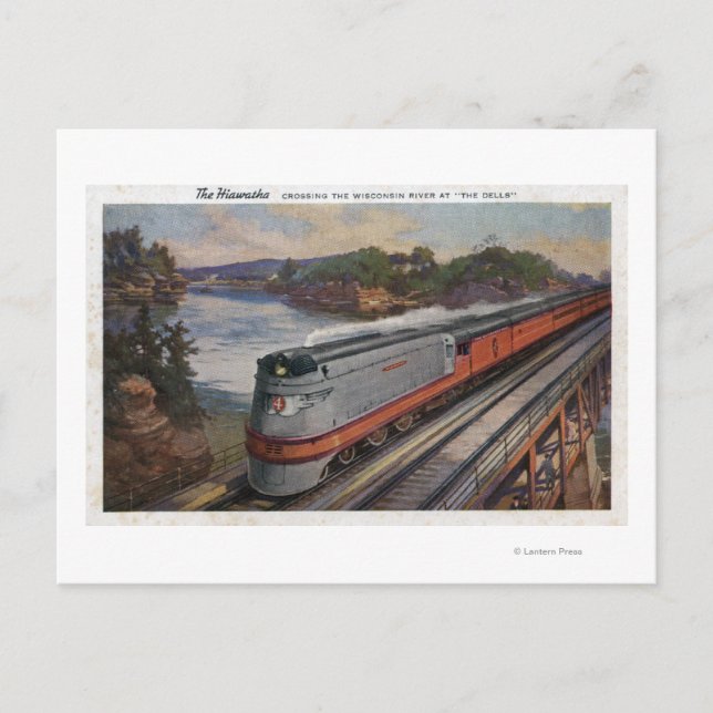 The Hiawatha Streamline Train Postcard (Front)