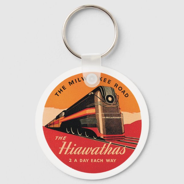 The Hiawathas Vintage Railroad Ad Keychain (Front)