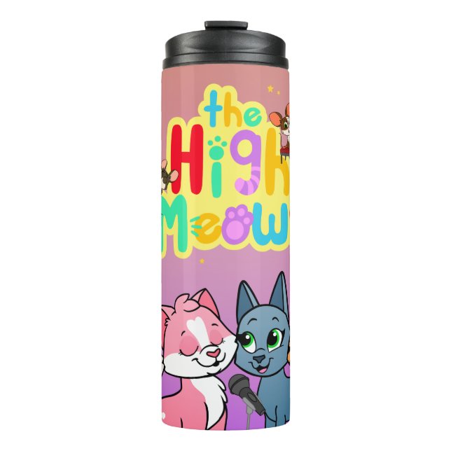 The High Meows thermal tumbler (Front)