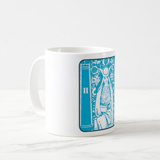 The High Priestess - 1960s Vending Machine Tarot Coffee Mug (Front Left)