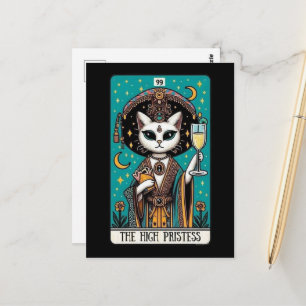 The High Priestess Cat Tarot Postcard