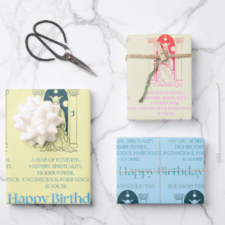 "The High Priestess” Tarot Me Birthday Wrapping Paper Sheet