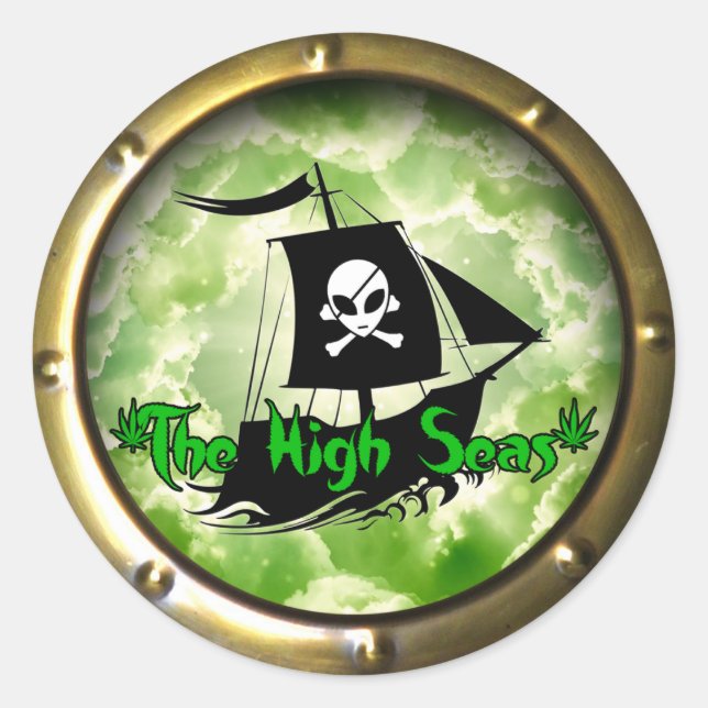 The High Seas Podcast Classic Round Sticker (Front)