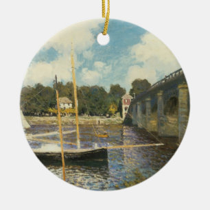 The Highway Bridge at Argenteuil by Claude Monet Ceramic Ornament