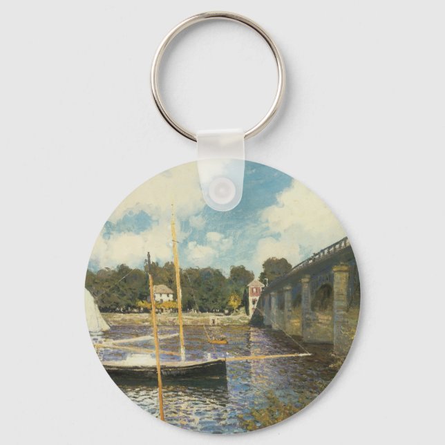 The Highway Bridge at Argenteuil by Claude Monet Keychain (Front)
