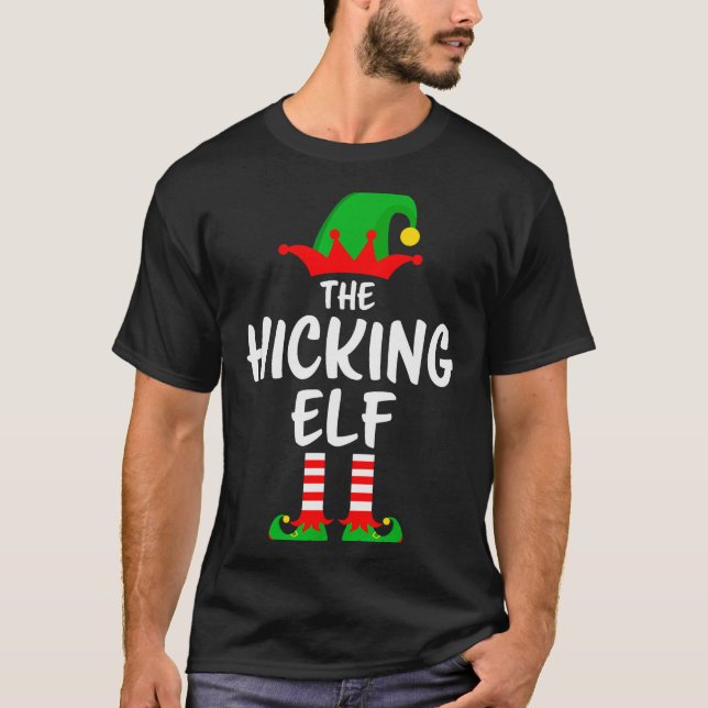 The Hiking Elf Matching Family Christmas  T-Shirt (Front)