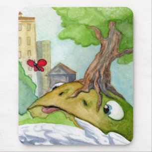 The Hill Frog and the Butterfly Mouspad Mouse Pad