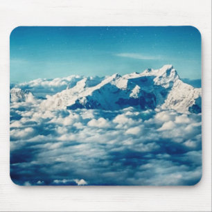 The Himalayas Mountains in Clouds Blue Sky Mouse Pad