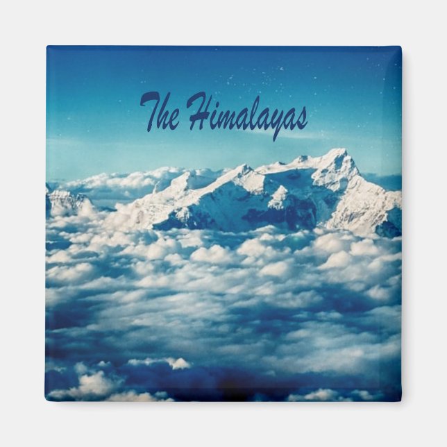 The Himalayas Mountains with Text Magnet (Front)