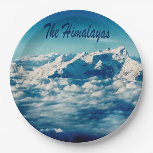 The Himalayas Mountains with Text Paper Plate