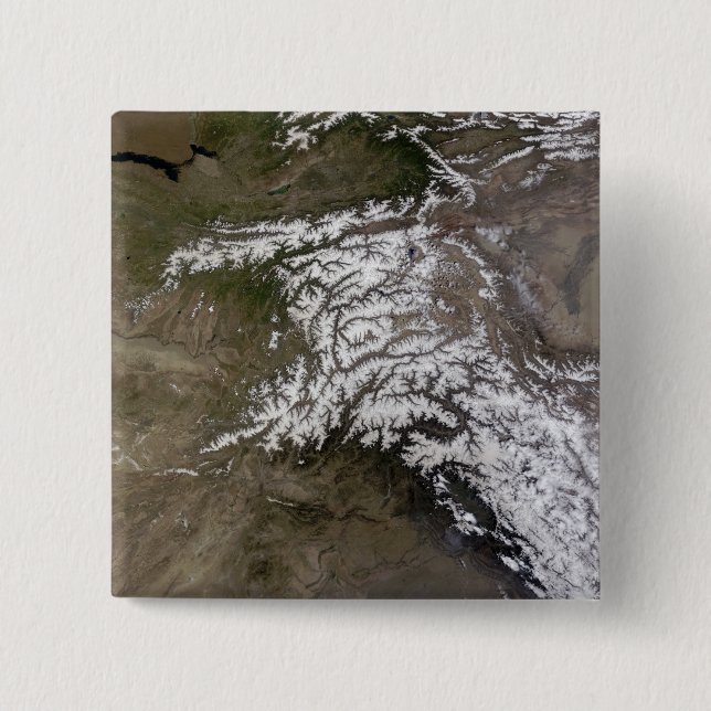The Hindu Kush 2 Inch Square Button (Front)