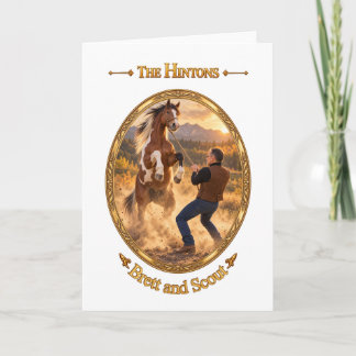 The Hintons Brett and Scout Horse Art Card