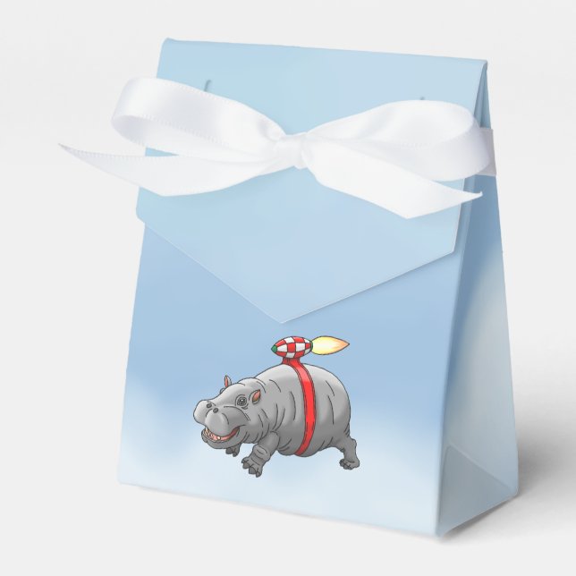 The Hippo with a Jetpack Favor Box (Front Side)