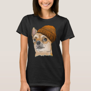 The Hipster Chihuahua Chihuahua Wearing A Beanie T-Shirt