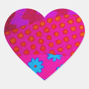 THE HIPSTER - Cool Colourful Vibrant Abstract Art Heart Sticker