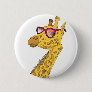 The Hipster Giraffe 2 Inch Round Button