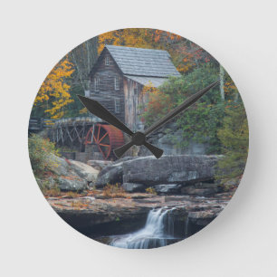 The Historic Grist Mill On Glade Creek 2 Round Clock