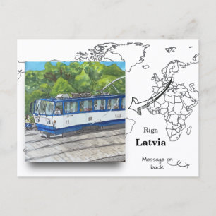 The Historic Tram, Riga Latvia Postcard