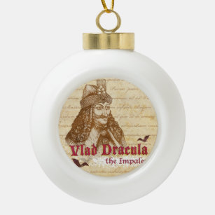 The historical Count Dracula Ceramic Ball Christmas Ornament