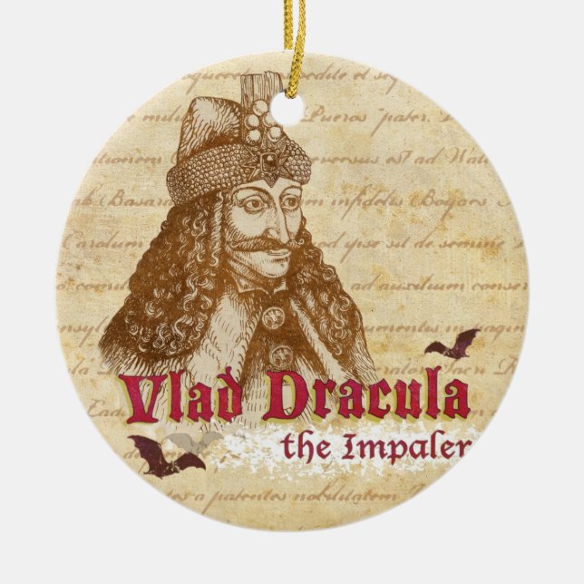The historical Count Dracula Ceramic Ornament (Front)