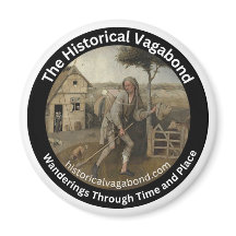 The Historical Vagabond Logo on a Kitchen Magnet