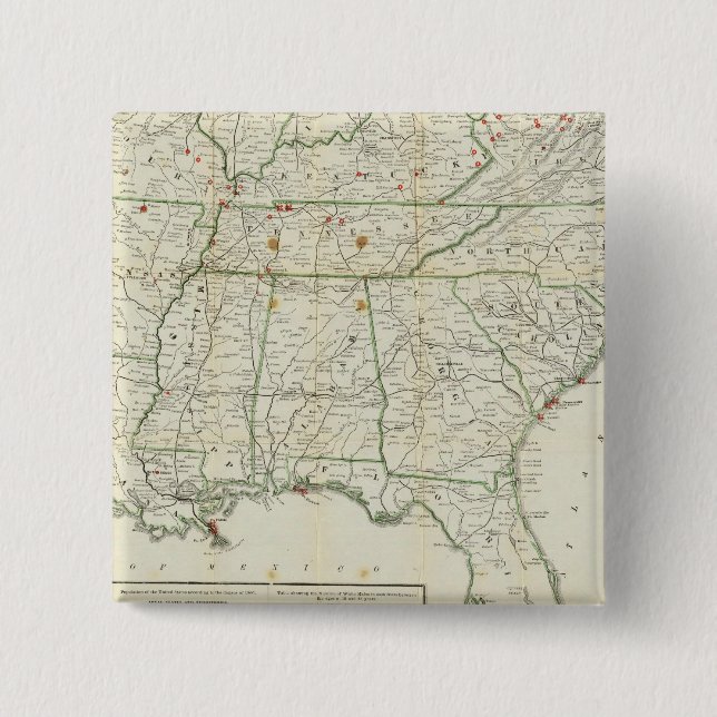 The Historical War Map 2 Inch Square Button (Front)
