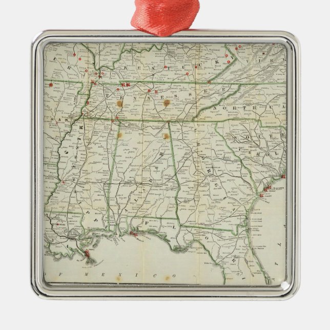 The Historical War Map Metal Ornament (Front)